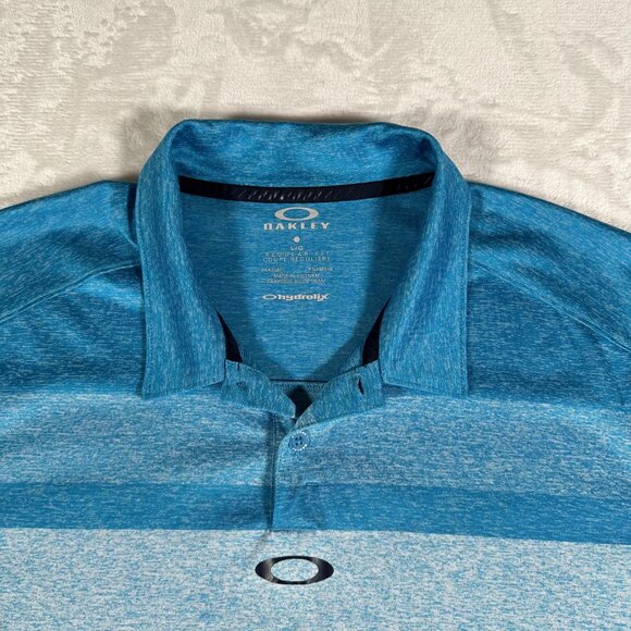 Oakley Hydrolix Polo Shirt Men Size L Short Sleeve Regular Fit Stretch Golf EUC - Picture 3 of 10